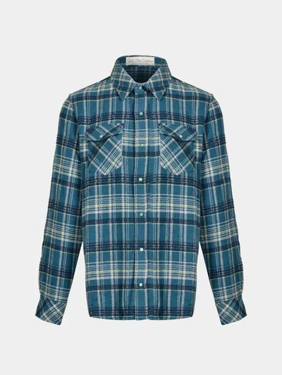 God's True Cashmere Fantasia Tartan Cashmere Shirt In Blue