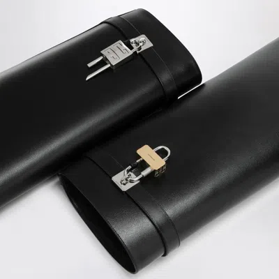 Givenchy Alexander Mcqueen White Leather Sneakers With Orange Leather Heel In Black