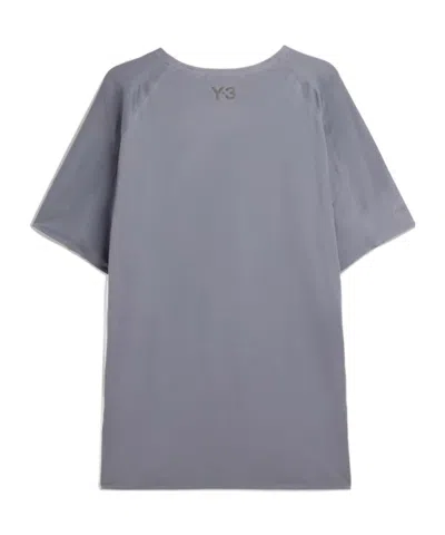 Y-3 Running Short Sleeved T-shirt In Gray