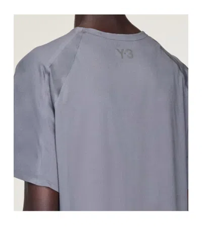 Y-3 Running Short Sleeved T-shirt In Gray