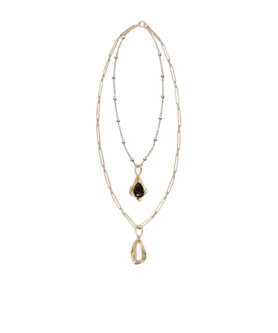 Weekend Max Mara Double-strand Necklace In Gold