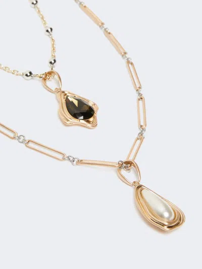 Weekend Max Mara Double-strand Necklace In Gold