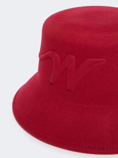 Weekend Max Mara Logo Embossed Bucket Hat In Red