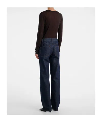The Row Carlyl Mid-rise Straight Jeans In Blue