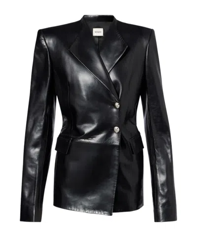 Khaite Elona Leather Jacket In Black