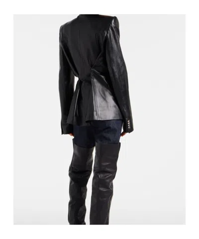 Khaite Elona Leather Jacket In Black