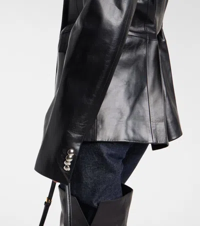 Khaite Elona Leather Jacket In Black