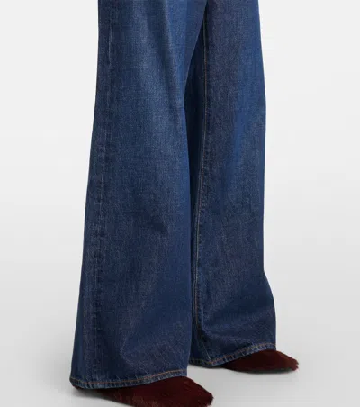 Frame Wide Leg Jeans In Blue