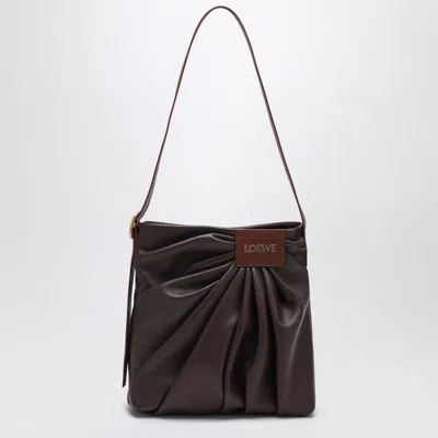 Loewe Womens Dark Chestnut Draped Leather Tote Bag In Brown