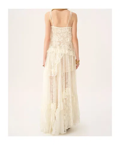 Chloé Spaghetti-strap Embroidered Lace Maxi Dress In White