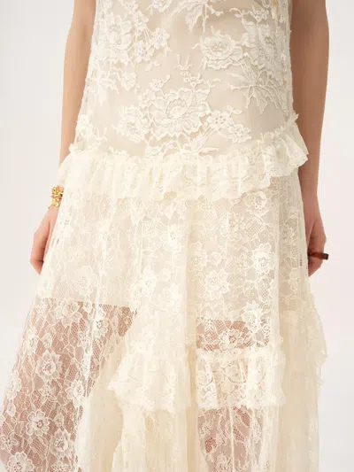 Chloé Spaghetti-strap Embroidered Lace Maxi Dress In White