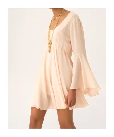 Chloé Silk Georgette Minidress In Pink