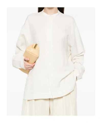 Studio Nicholson Collarless Shirt In White