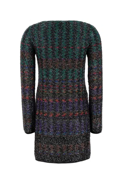 Missoni Embroidered Knit Mini Dress In Multi