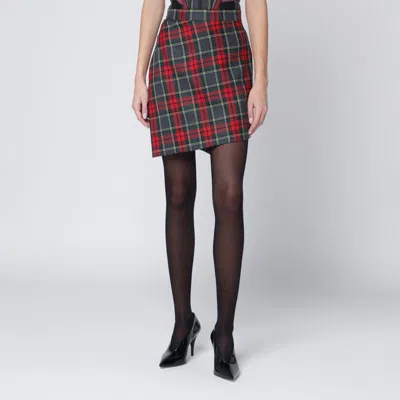 Vivienne Westwood Wool Mini Skirt With Tartan Pattern In Red