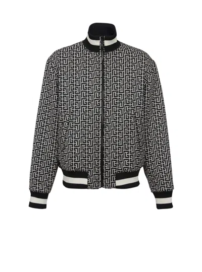 Balmain Reversible Monogrammed Bomber Jacket In Black