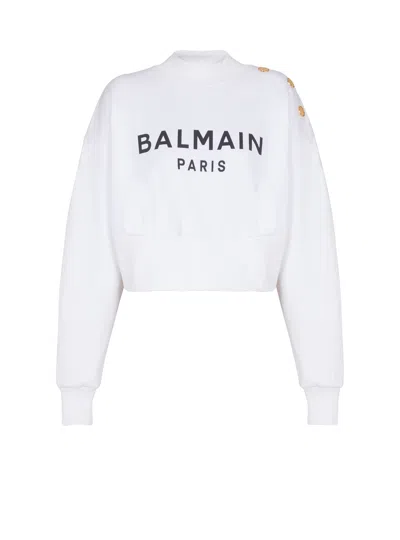 Balmain Paris Sweatshirt In White