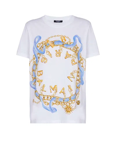 Balmain Paris Chain Print In White