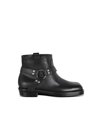 Balmain Square Toe Ankle Strap Boots With Pull Tabs In Multi