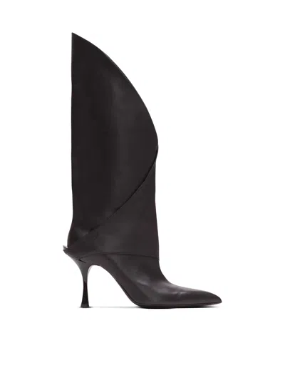 Balmain Twist Heeled Leather Boots In Multi