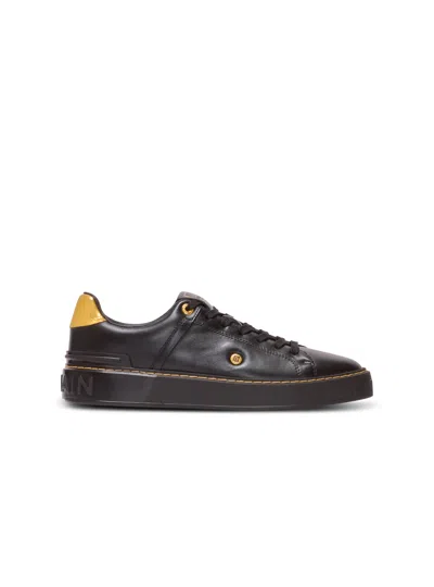 Balmain B-court Sneakers In Calfskin In Black