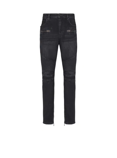 Balmain Straight Trousers Nylon Silk Belt Loops In Black