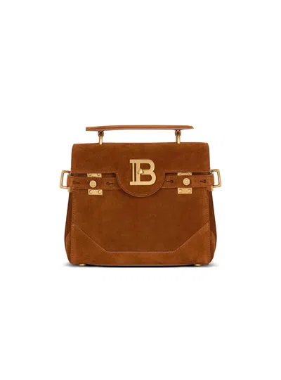Balmain Medium Handle Bag Adjustable Strap Hardware In Brown