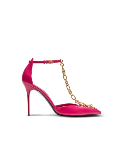 Balmain Sync Patent Leather Stilettos In Pink