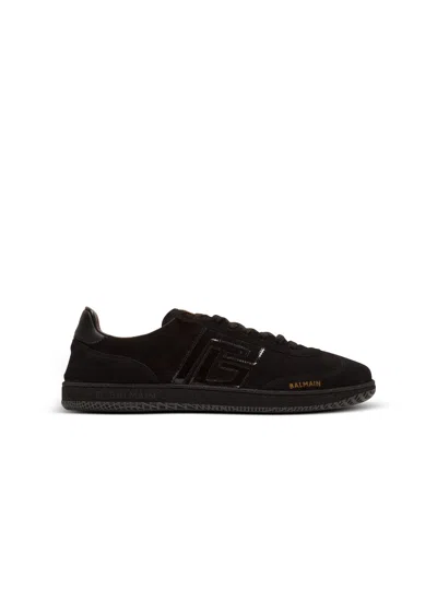 Balmain Swan Suede And Patent Leather Sneakers In Multi