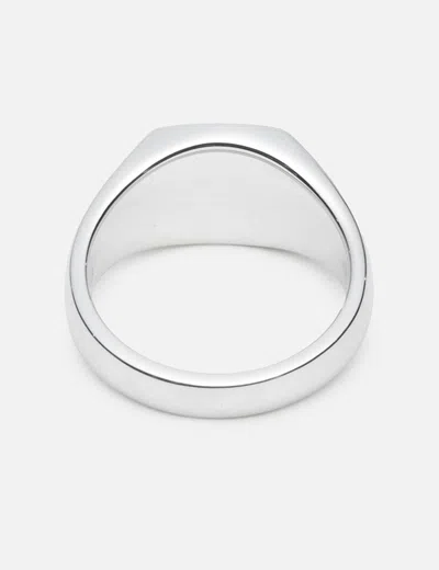 Tom Wood Kay Ring Black Larvikite In Metallic