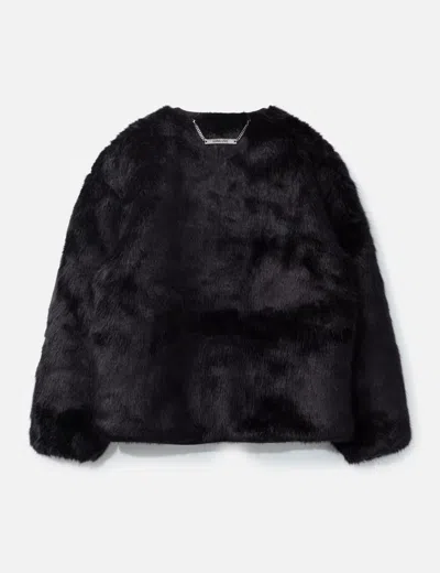 Wtaps Reversible Fun Fur Nylon Jacket In Black