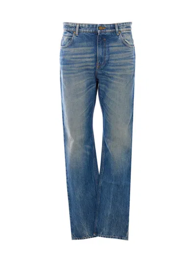Balmain Belt Loop Jeans In Blue