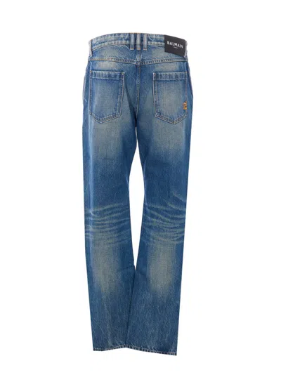 Balmain Belt Loop Jeans In Blue