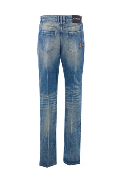 Balmain Belt Loop Jeans In Blue