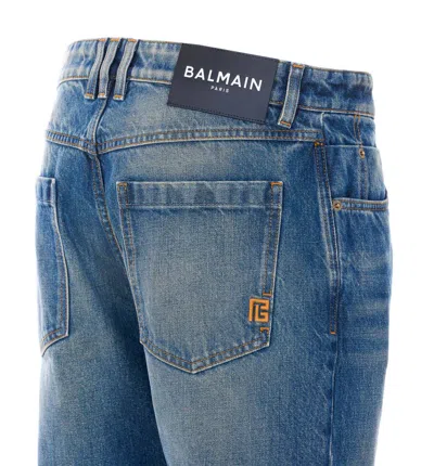 Balmain Belt Loop Jeans In Blue