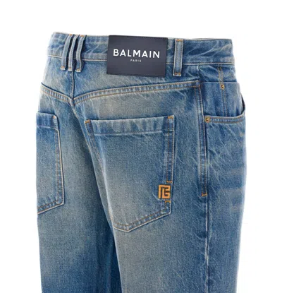 Balmain Belt Loop Jeans In Blue