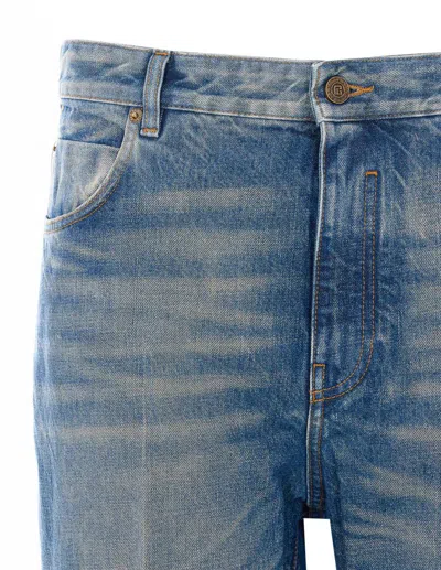Balmain Belt Loop Jeans In Blue
