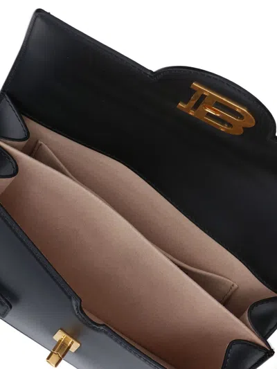 Balmain Smooth Leather B-buzz 24 Bag In Black