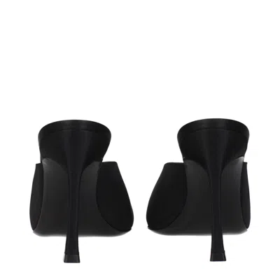 Amina Muaddi Camelia Mule 90 Satin Black White In Multi