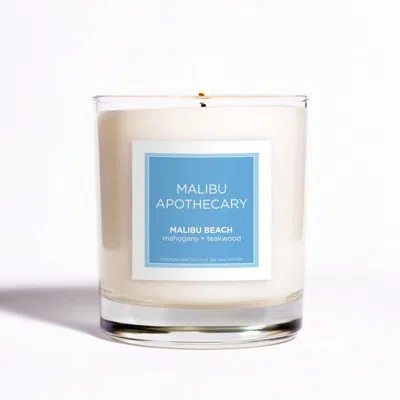 Malibu Apothecary Clear Gloss X Blue Candle - Malibu Beach In White