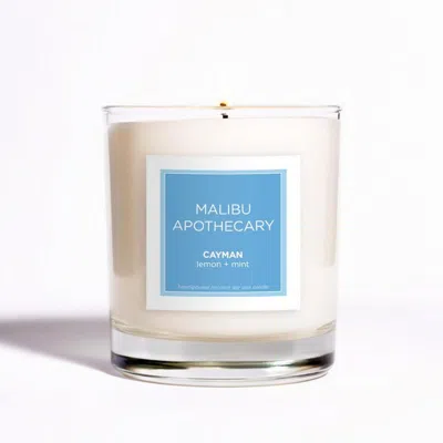 Malibu Apothecary Clear Gloss X Blue Candle - Cayman In White