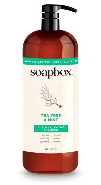 Soapbox Tea Tree & Mint Scalp Balancing Shampoo - 33.8 oz In Brown