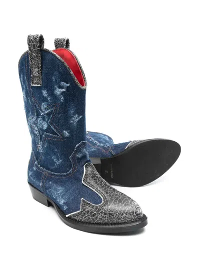 Dsquared2 Cowboy Boots In Blue