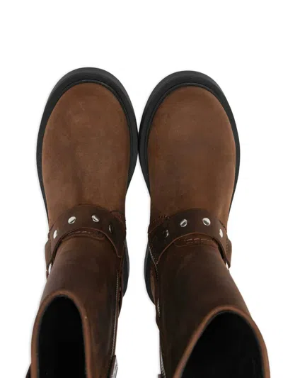 Dsquared2 Studded Harness Ankle Boots In Brown