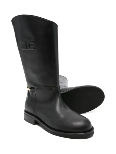 Elisabetta Franchi Boot With Logo In Black