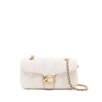 Coach Quilted Leather Crossbody Bag With Chain Strap In White