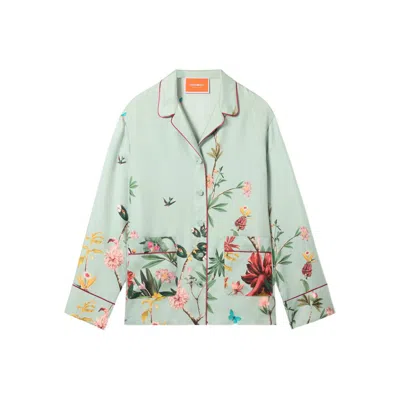 La Doublej Floral Panel Pyjama Shirt In Multi