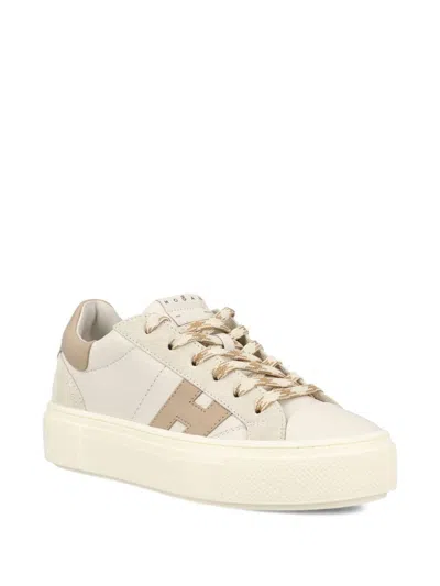 Hogan Low Top Sneakers Round Toe Contrast Panel In Multi