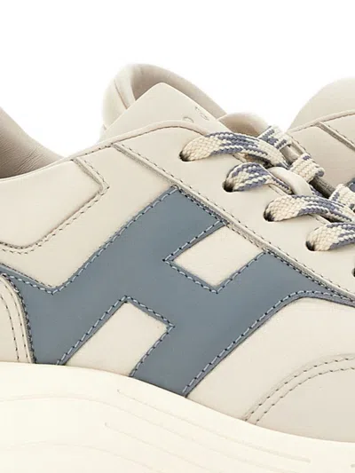 Hogan Silk Upper Sneakers Nylon Detailing Sole Contrast In Multi