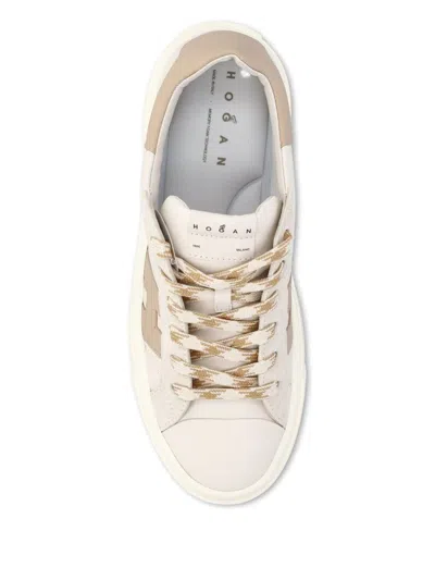 Hogan Low Top Sneakers Round Toe Contrast Panel In Multi